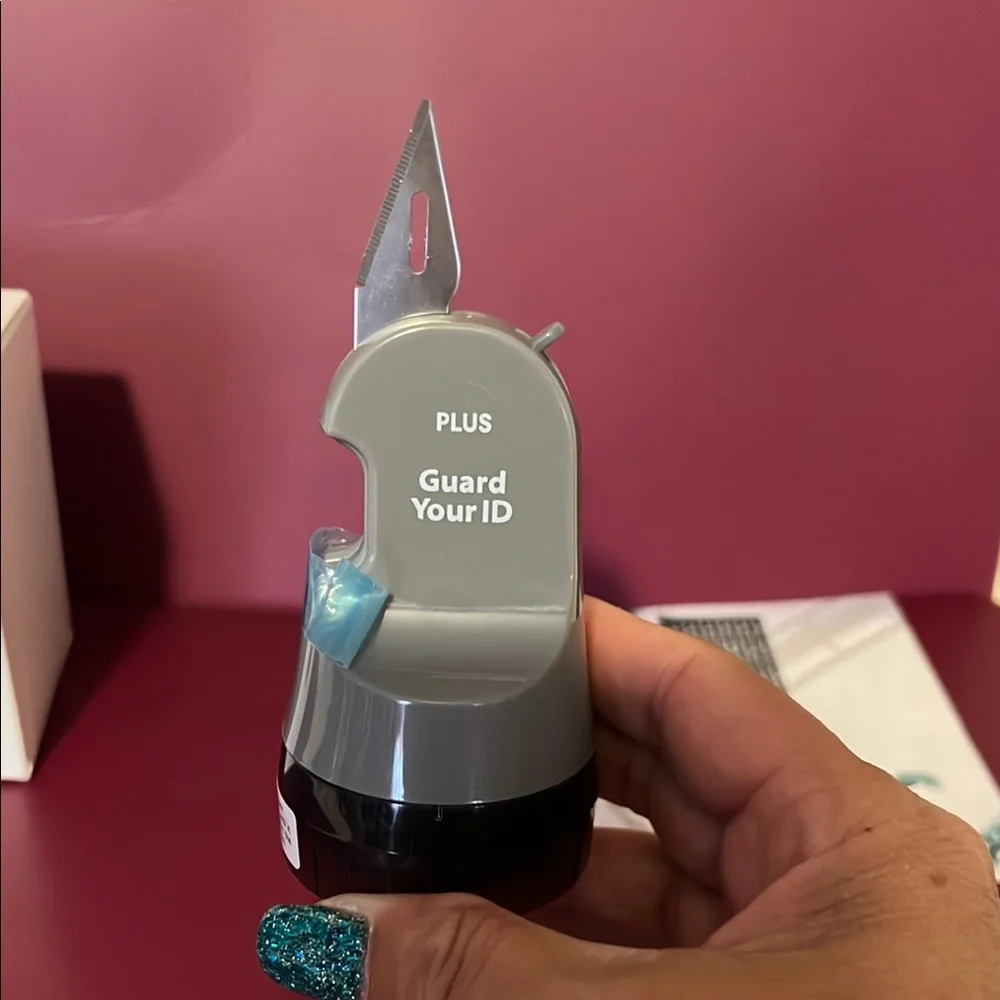 PLUS Guard Your ID Roller Stamp Identity Protection Letter Opener.